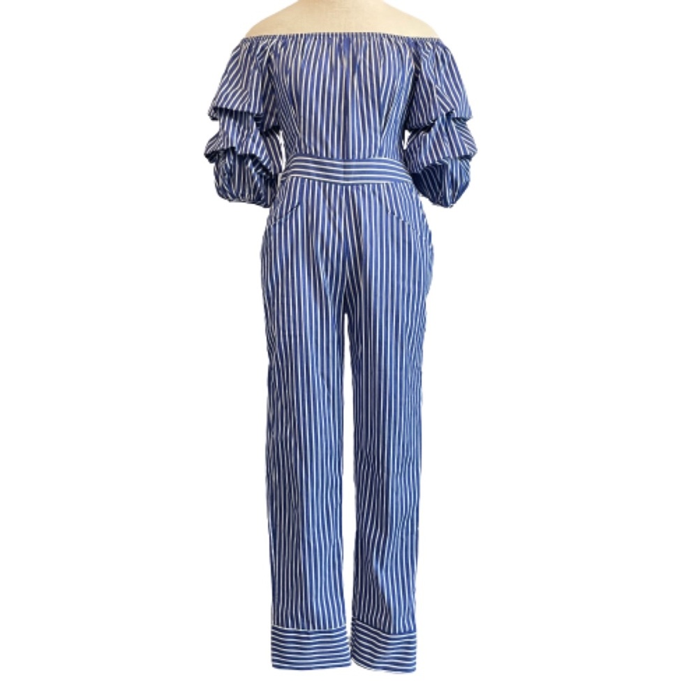 SHEIN Striped Off Shoulder Jumpsuit